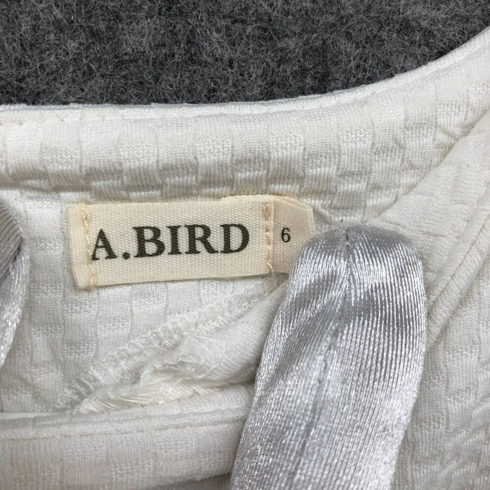 A.Bird Girls‎ Size 6 Dress Boat Neck White Gray 3/4 Sleeve Tiered Formal Party